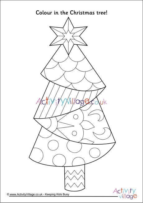 Christmas tree colouring page 4