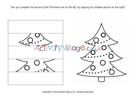 Complete the Christmas tree puzzle