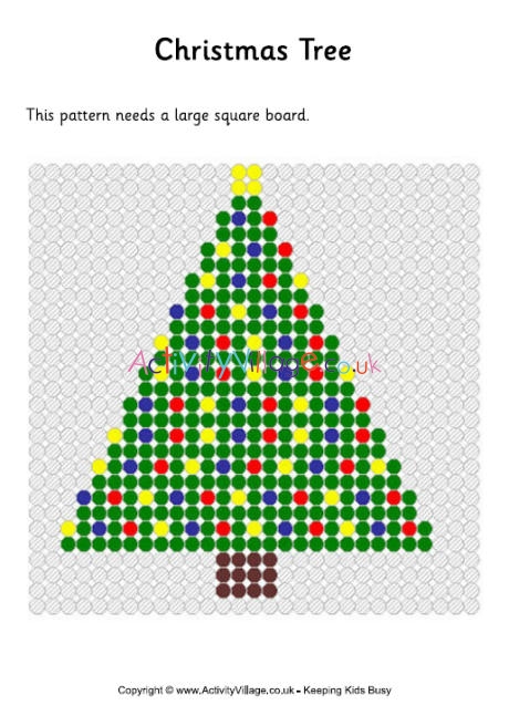 Christmas tree fuse bead pattern (decorated)