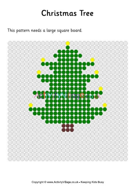 Christmas tree with candles fuse bead pattern