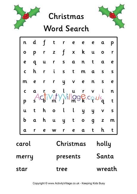 Christmas word search 3