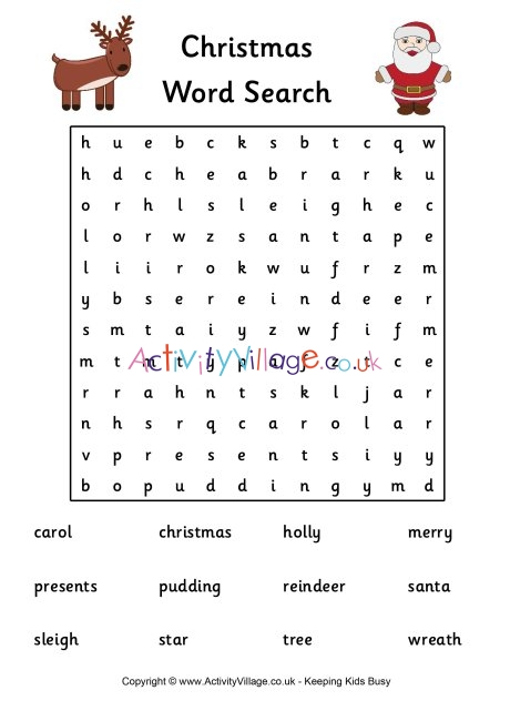 Christmas word search 4