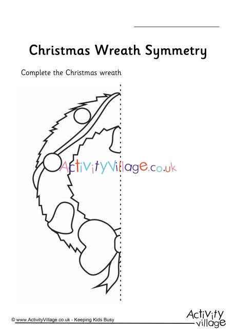 Christmas wreath symmetry worksheet