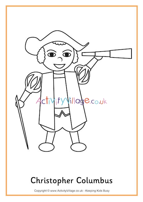 Christopher Columbus Colouring Page