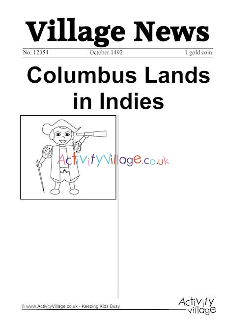 Christopher Columbus Newspaper Writing Prompt