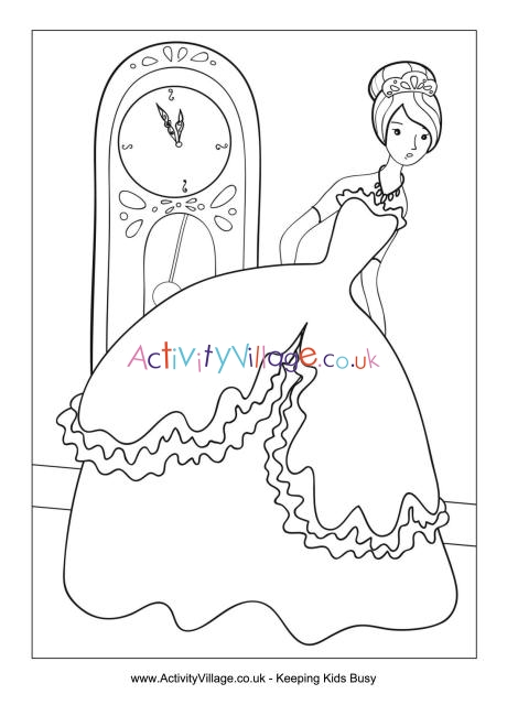 Cinderella colouring page