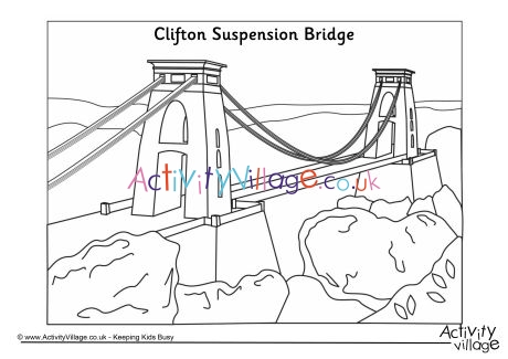 Clifton Suspension Bridge Colouring Page