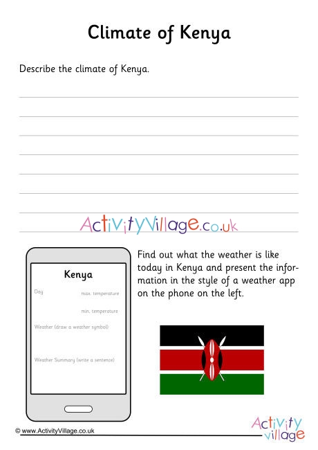 Climate Of Kenya Worksheet