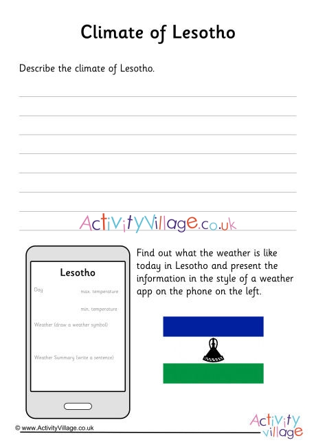 Climate Of Lesotho Worksheet