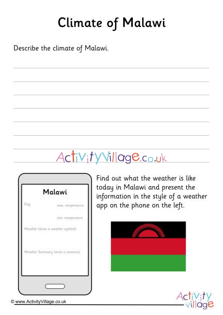 Climate Of Malawi Worksheet