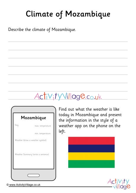 Climate Of Mozambique Worksheet
