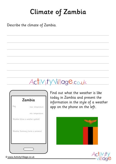 Climate Of Zambia Worksheet