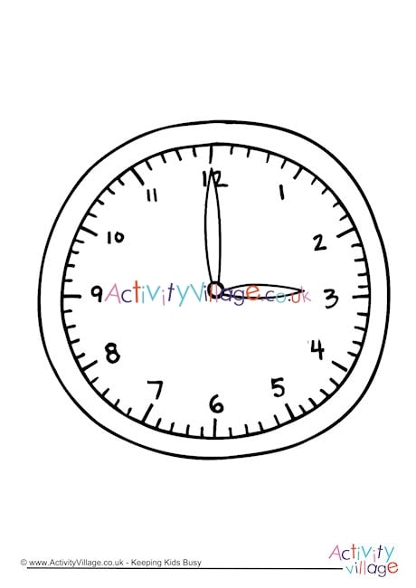 Clock Colouring Page