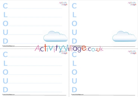 Cloud Acrostic Poem Printable