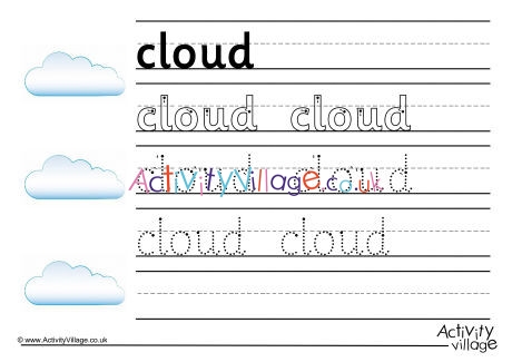 Cloud Handwriting Worksheet