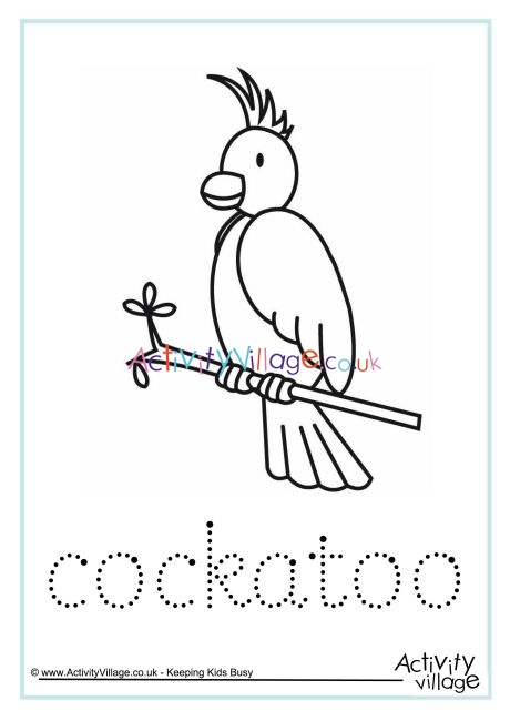 Cockatoo word tracing