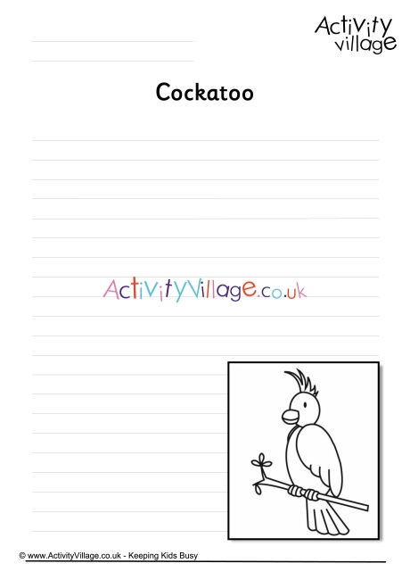 Cockatoo writiing page