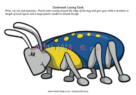 Cockroach lacing card