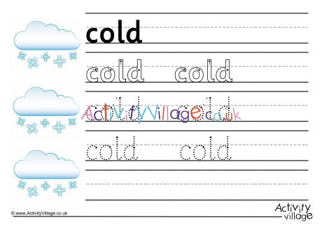 Cold Handwriting Worksheet
