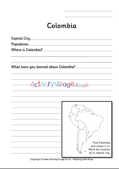 Colombia worksheet