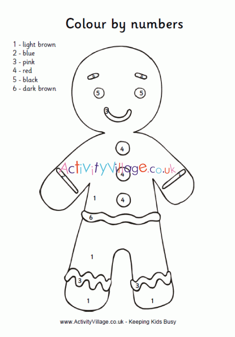 Gingerbread man colour by numbers 2 