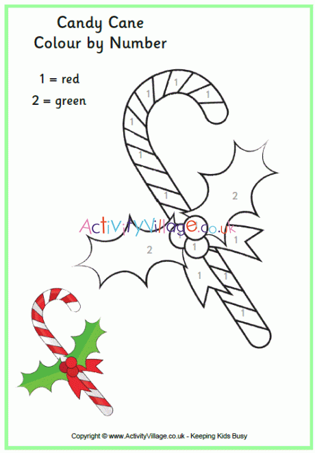 Candy Cane colour by numbers