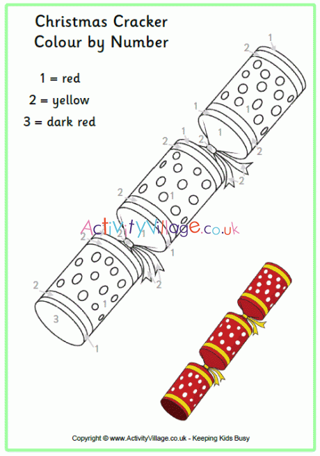 Christmas cracker colour by number