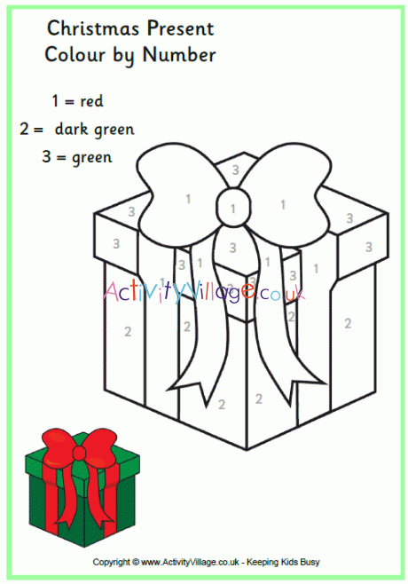 Christmas present colour by number