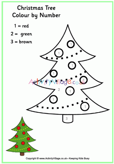 Christmas tree colour by number