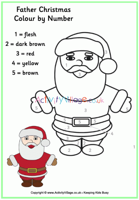 Father Christmas colour by number