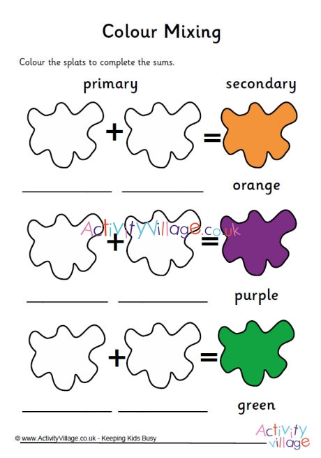 Colour Mixing Worksheet 2