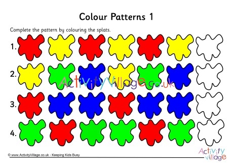 Colour patterns worksheet 1