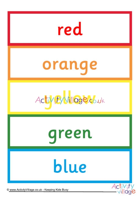 Colour Word Cards