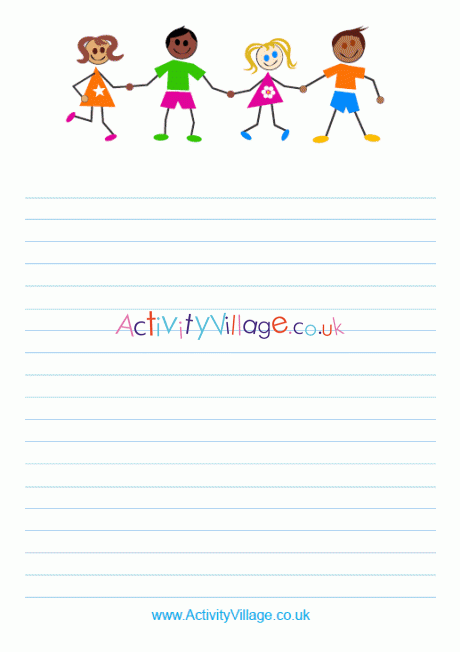 Colourful kids writing paper