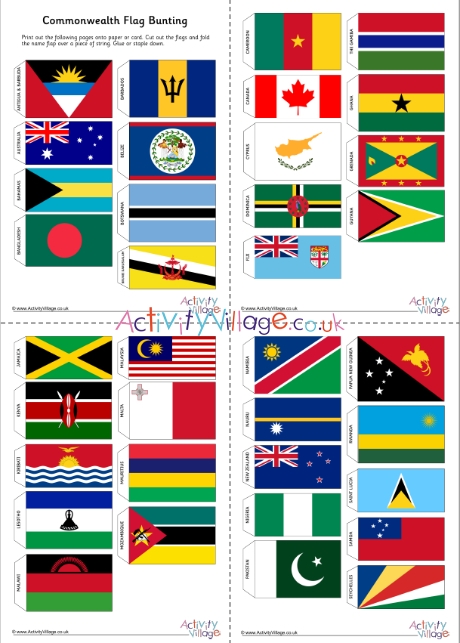 Commonwealth flag bunting (version 4, June 2022)