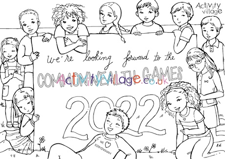 Commonwealth Games 2022 colouring page
