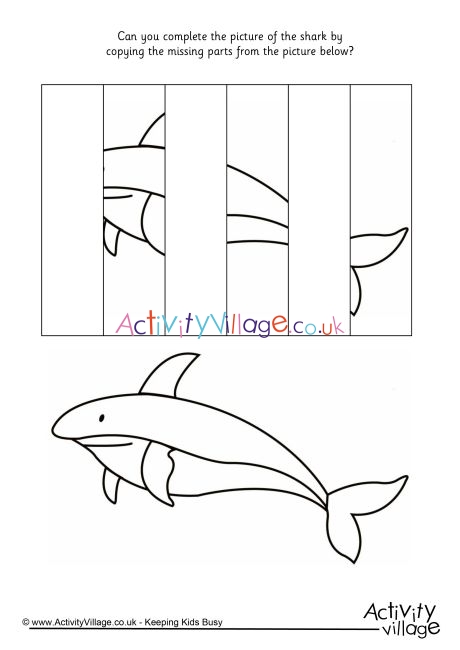 Complete the shark puzzle