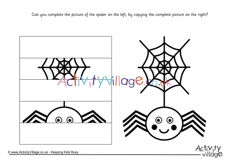 Complete the spider and web puzzle