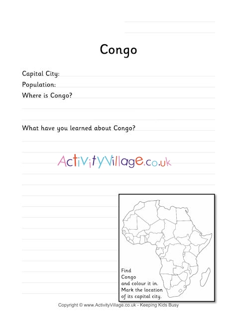 Congo worksheet