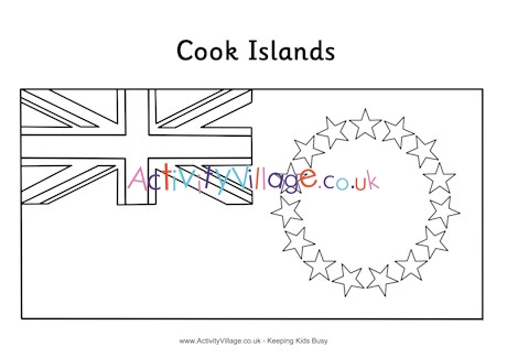 Cook Islands flag colouring page