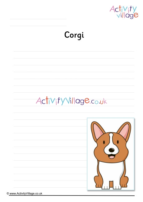 Corgi Writing Page