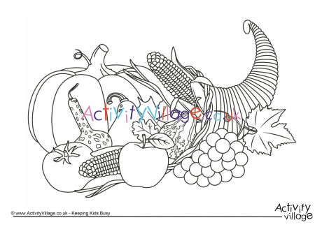 Cornucopia colouring page