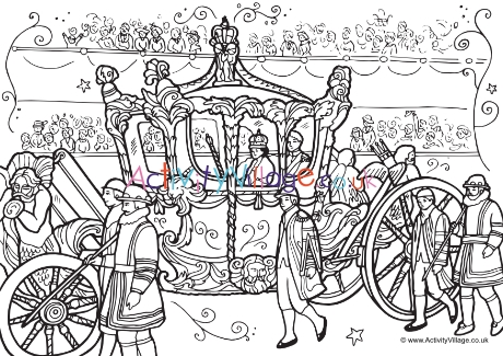 Coronation colouring page