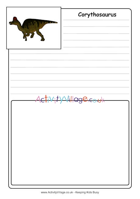 Corythosaurus notebooking page