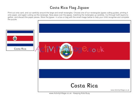 Costa Rica flag jigsaw