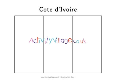 Cote D'Ivoire flag colouring page
