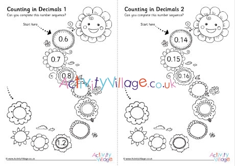 Counting in decimals - flowers