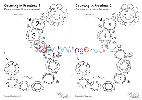 Counting in fractions - flowers