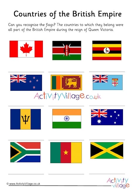 Countries of the British Empire worksheet