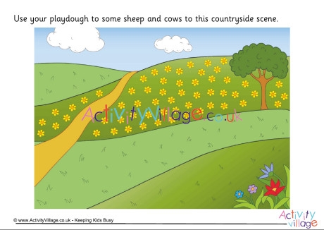 Countryside playdough mat